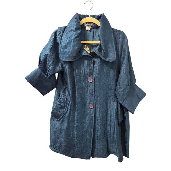 Damee, Inc. Jackets & Blazers - Damee Inc. Womens Jacket Sz  L 100% Polyester Blue Jacket